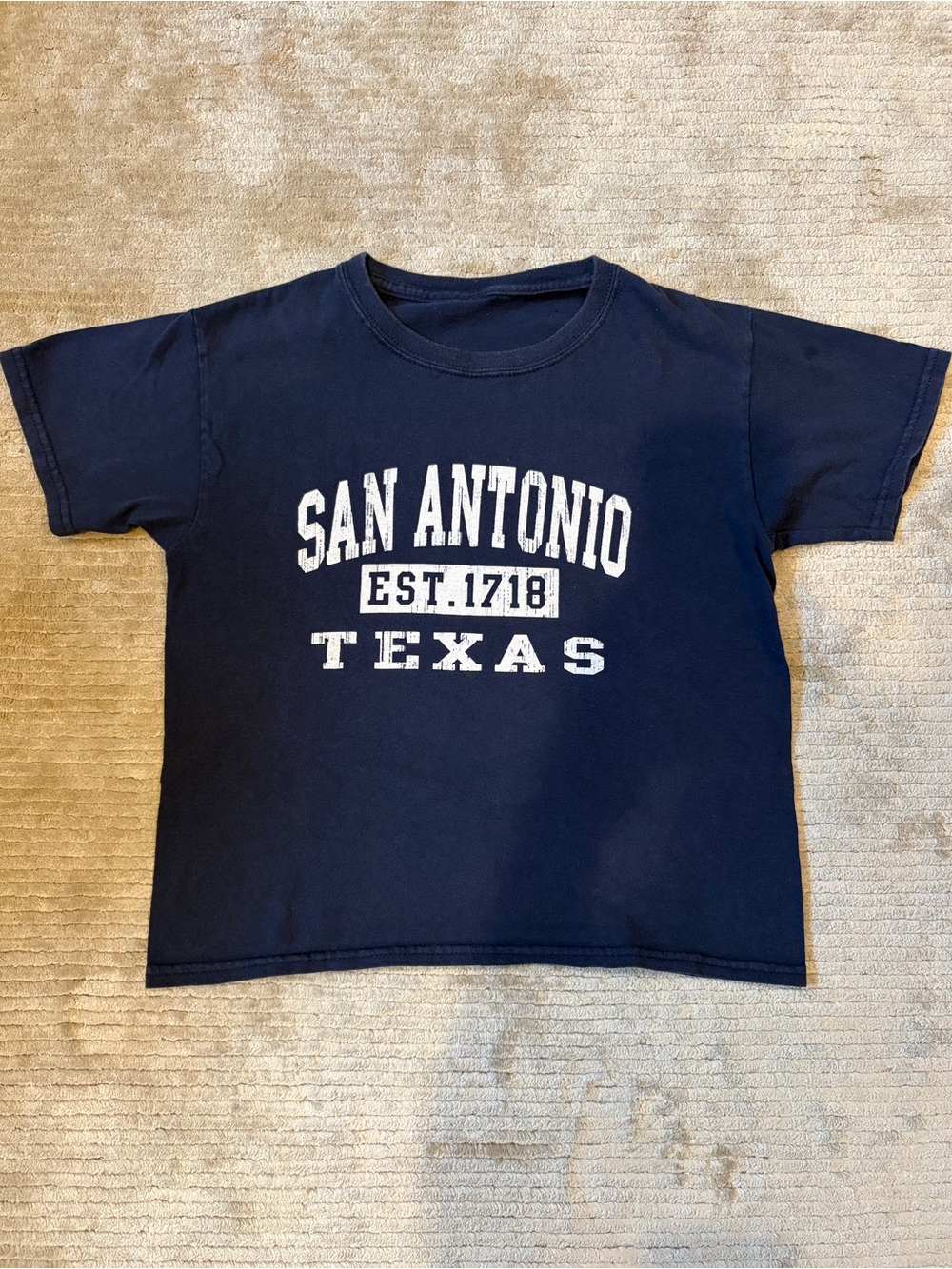 San Antonio Texas Est. 1718 Navy Youth Graphic T-Shirt